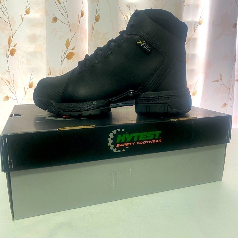 Men's Hytest Safety 6" Waterproof Xergy “Extreme Impact Protection” Size 9.5 Blk